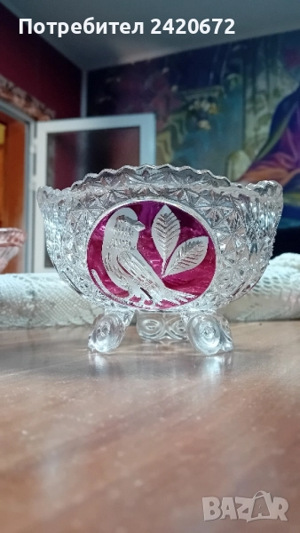 Бонбониера цветен кристал, снимка 1