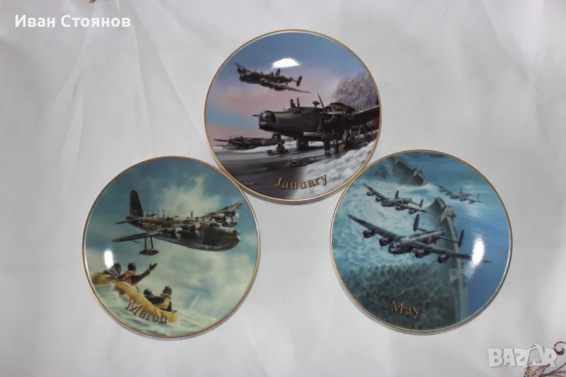 Сет от 3 порцеланови чинии от колекцията "Wings of Fame", със сертификати., снимка 1