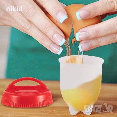 6 бр силиконови форми съда чашки за варене на яйца яйце без черупка Egg Boil Cooker, снимка 1