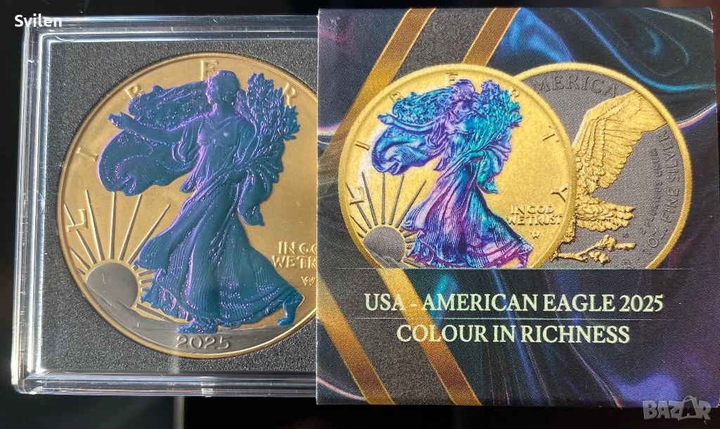 1 долар AMERICAN EAGLE 1 oz СРРБРО, снимка 1