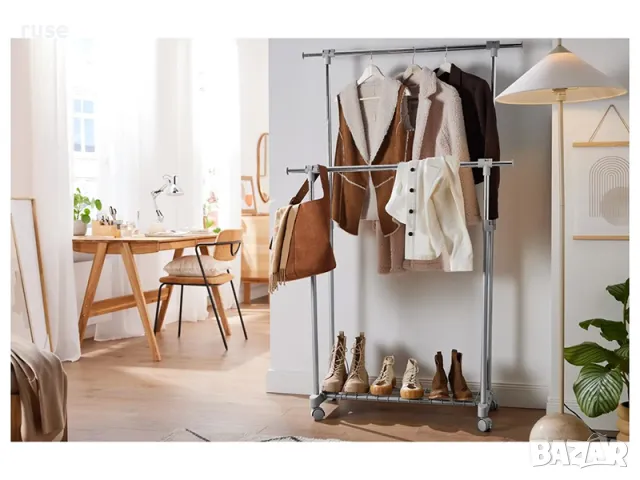 НОВИ! Двоен щендер закачалка за дрехи обувки аксесоари до 29кг, снимка 2 - Други - 50418898