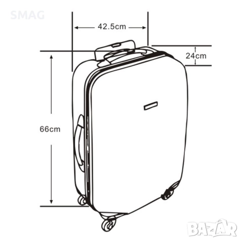 Куфар с колелца 58л, петролен_1233326, снимка 8 - Куфари - 52199671