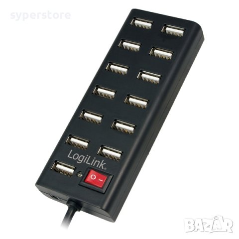 USB Хъб 13xUSB2.0, Ext. power Logilink SS300798, снимка 1 - Други - 39080541