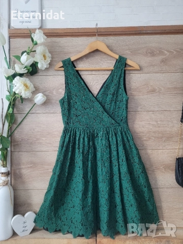 Зелена елегантна рокля Zara, снимка 3 - Рокли - 51800159