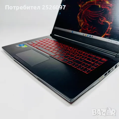 MSI Thin GF63/144Hz 15,6”/i7-12650H 24MB/RTX 4060 8GB/16GB/512GB, снимка 5 - Лаптопи за игри - 55902753