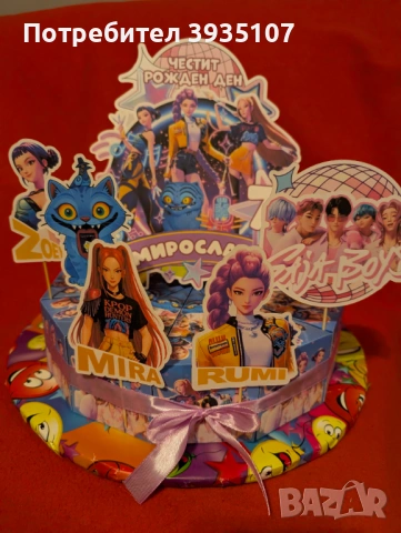 Картонена торта K-POP Demon Hunters / Кей Поп демон, снимка 4 - Други - 53405218