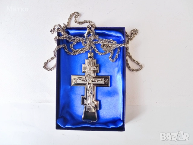 НОВ Свещенически, попски бронзов нагръден кръст 2, снимка 4 - Антикварни и старинни предмети - 51817856