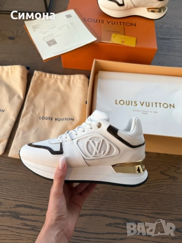 Louis Vuitton дамски сникърси маратонки обувки бели естествена кожа, снимка 6 - Маратонки - 50234415