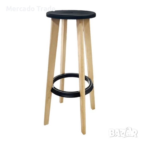 Декоративен бар стол Mercado Trade, Дърво, Кафяв, снимка 2 - Столове - 52323393