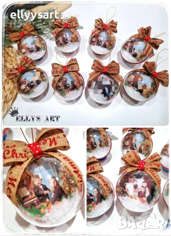 Коледна топка с Ваша снимка и персонализиран надпис, снимка 6 - Коледни подаръци - 52517672