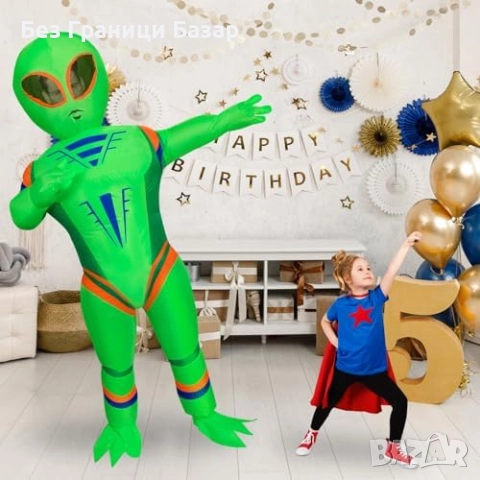 Нов Надуваем костюм извънземно за Хелоуин – за възрастни 160-190 см, снимка 6 - Други - 51493092