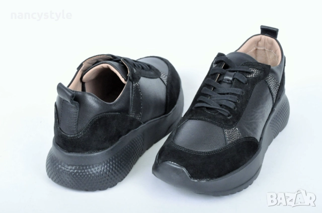 НОВО! Дамски маратонки велур и кожа - Два цвята, снимка 7 - Маратонки - 51688400