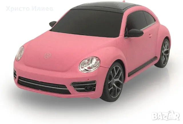 Розова кола с дистанционно Бийтъл VW Beetle 1:24 с промяна на цвета, снимка 4 - Коли, камиони, мотори, писти - 49728316