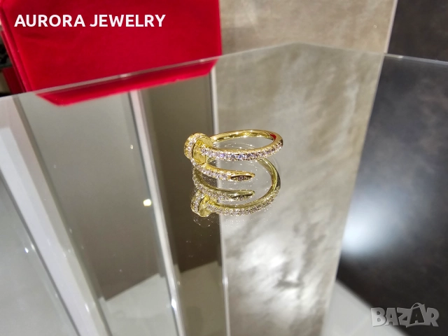 CARTIER Nail Juste un Clou Gold Small Paved Diamonds Пръстен Пирон, снимка 2 - Пръстени - 52972590