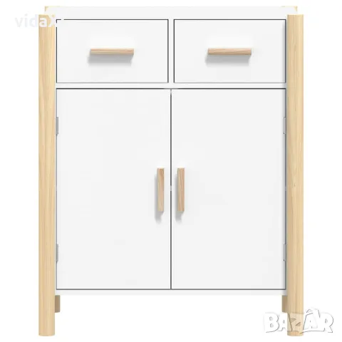 vidaXL Сайдборд, бял, 62x38x75 см, инженерно дърво, снимка 5 - Бюфети - 56147248