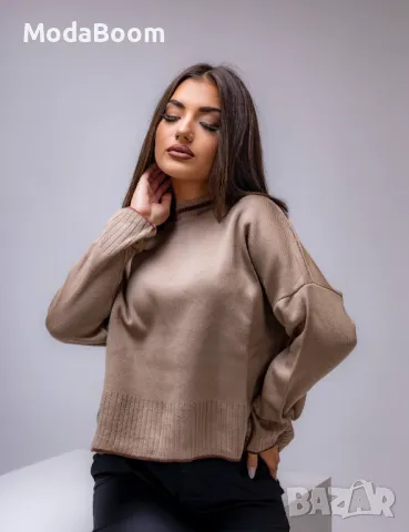 Кафяв висококачествен дамски пуловер , снимка 3 - Блузи с дълъг ръкав и пуловери - 48067133