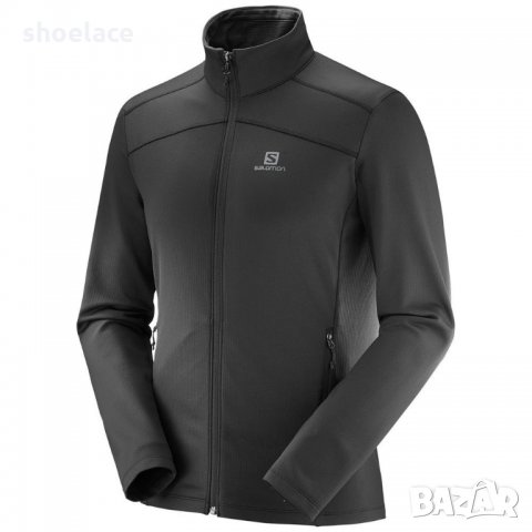 SALOMON DISCOVERY LIGHT FULL ZIP MEN'S FLEECE MIDLAYER JACKET BLACK XL