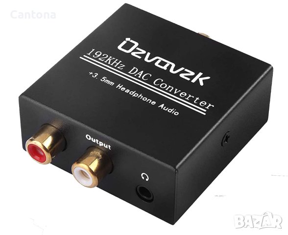 Ozvavzk 192Khz DAC цифров към аналогов аудио конвертор, алуминиев, оптичен към RCA конвертор, Spdif