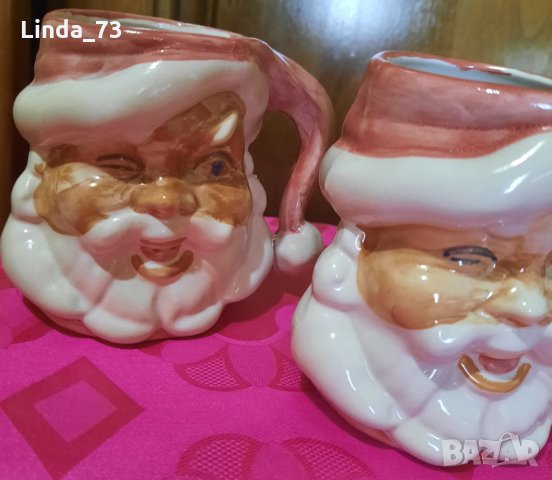Красиви чаши с лика на Дядо Коледа-розово+бяло-200мл. Внос от Германия. , снимка 5 - Чаши - 35767379