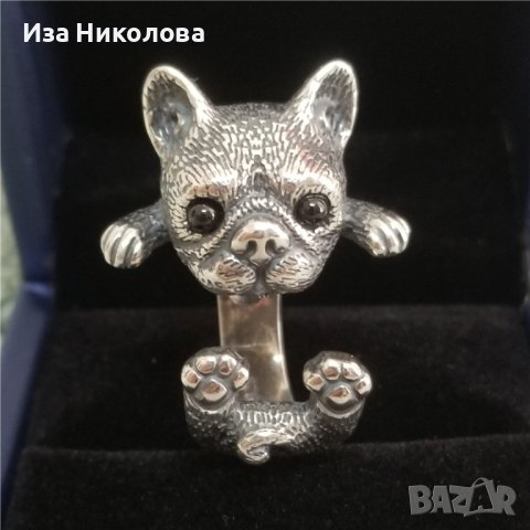 Сребърен пръстен котка, снимка 2 - Пръстени - 41906917