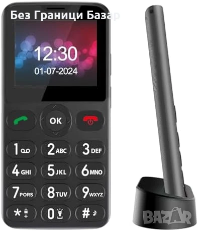 Нов GSM телефон за възрастни с SOS бутон, FM радио и док станция Отключен, снимка 1