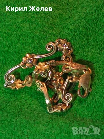 СТАРА СКЪПОЦЕННА АР НУВО ФЛОРАЛНА с ЧЕТИРИЛИСТНИ ДЕТЕЛИНКИ ГРИВНА СРЕБРО 900 РЪЧНА ИЗРАБОТКА 28715 