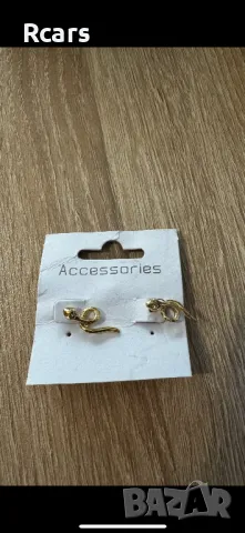 Златни обеци тип змия (имитация)