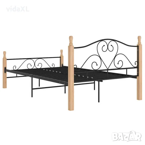 vidaXL Рамка за легло, черна, метал, 120x200 cм, снимка 5 - Спални и легла - 56146862