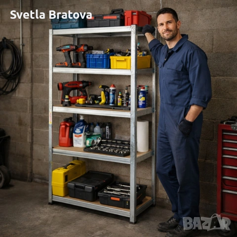 Практичен рафт на 5 нива с товаропиносимост до 175кг - лесен монтаж и стабилност, снимка 2 - Други стоки за дома - 53813547