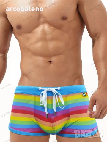 Мъжки бански шорти Rainbow fashion tethered slim Boxer 