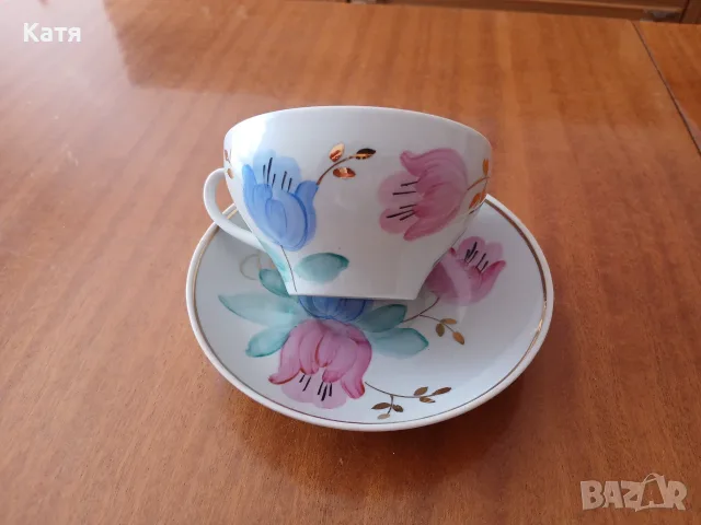 Комплект чаша+чинийка за чай Дулево, снимка 2 - Чаши - 56133027
