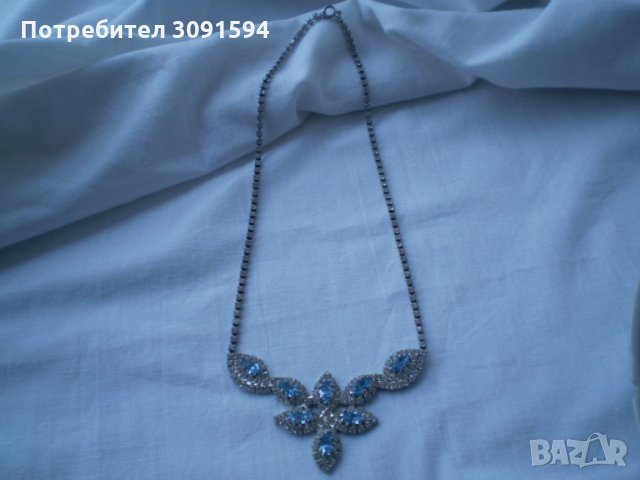  колие- огърлица сребърно покритие  със кристали , снимка 2 - Антикварни и старинни предмети - 35793892