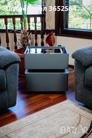 Смарт Шкаф SENSOR GLOW - безжично зареждане, Bluetooth стерео тонколона 20W, USB-A & USB-C, LED , снимка 5 - Шкафове - 52482636