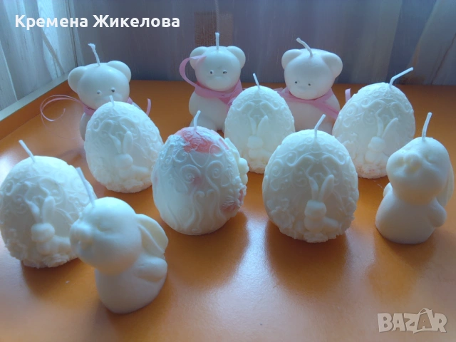 Бяла ароматизирана великденска  свещ , снимка 5 - Декорация за дома - 53844322