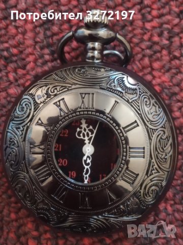 NOUSEG винтидж джобен кварцов часовник с римски цифри+ верижка , снимка 8 - Джобни - 41227257