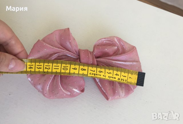 Розова голяма Шнола за Коса Аксесоар Фиба, снимка 5 - Аксесоари за коса - 41878035