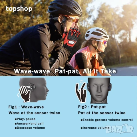 Слушалки LaJao Smart AI Разпознаване на жестове Bluetooth IP67, снимка 4 - Безжични слушалки - 50525771