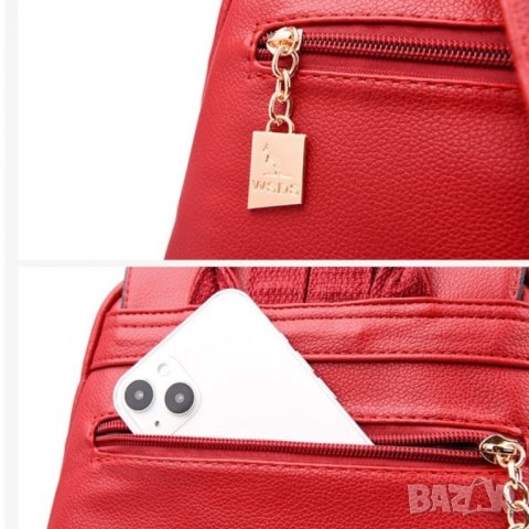 Дамска раница Renata Red, снимка 6 - Раници - 41479247