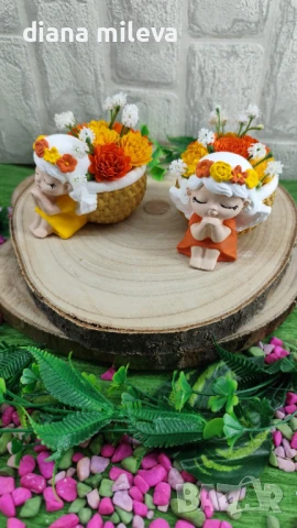 Ангелчета в цвят оранжев и жълт!!, снимка 4 - Декорация за дома - 50978425