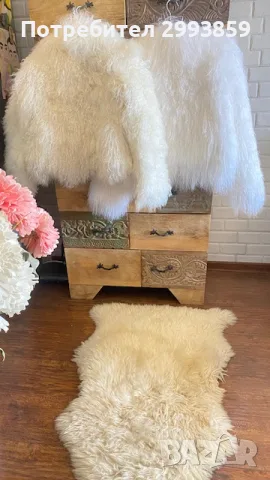 Палто естествен косъм Лама*LAMA*Mongolian Fur/ Croped Mongolian Fur Coat, снимка 6 - Палта, манта - 53634417