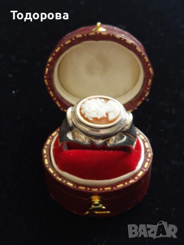 Масивен поръчков сребърен пръстен с камея, снимка 3 - Пръстени - 53863612