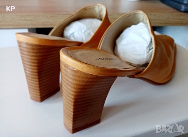 Чисто нови кожени чехли VERONELLA 38 номер , снимка 10 - Чехли - 42024941