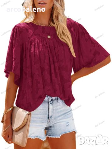 Дамска дантелена блуза с разкроени ръкави, 12цвята - 023, снимка 3 - Тениски - 40302892