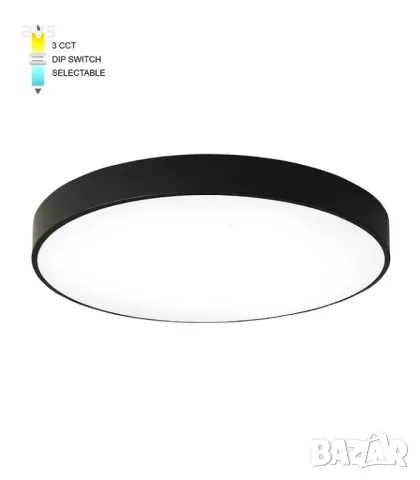 LED плафон кръгъл 25W 3000K-6000K VITO черен, снимка 1
