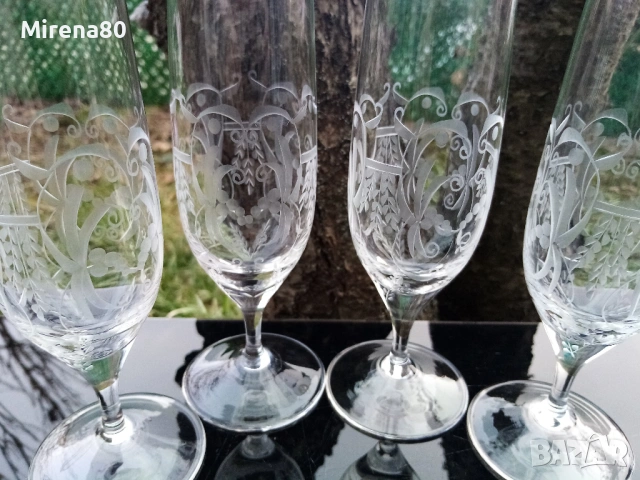 Кристални чаши за вино - 4 бр., снимка 2 - Чаши - 53774082