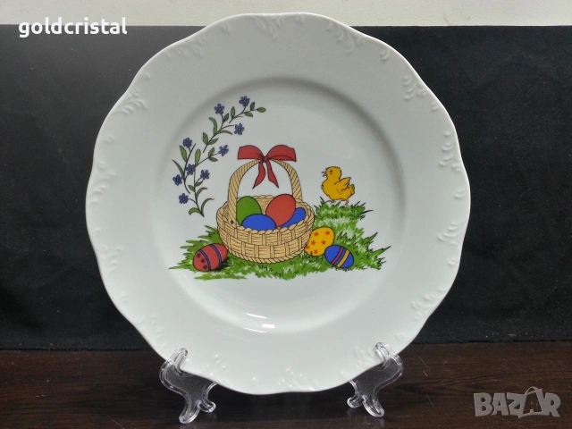 Стар български порцелан чиния Великден 