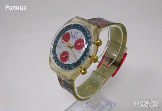 Часовник Swatch хронограф с 22 камъка, снимка 2 - Мъжки - 53638952