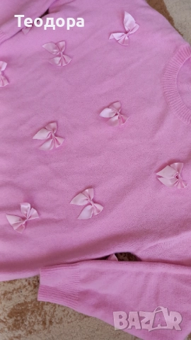 Пуловер с панделки, снимка 2 - Блузи с дълъг ръкав и пуловери - 52774880