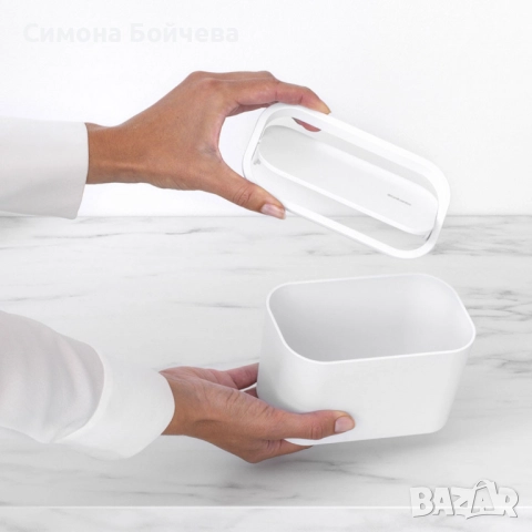 Кошче за отпадъци за баня Brabantia MindSet Dark Grey / White, снимка 12 - Други - 52807634