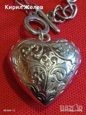 Ефектно романтично колие с висулка във формата на сърце ❤️ красива орнаментика 51896, снимка 2 - Колиета, медальони, синджири - 53462696